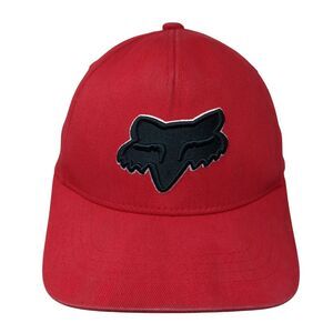 Fox Head Snapback Hat Red One Size Adjustable Flexfit 110 Yupoong